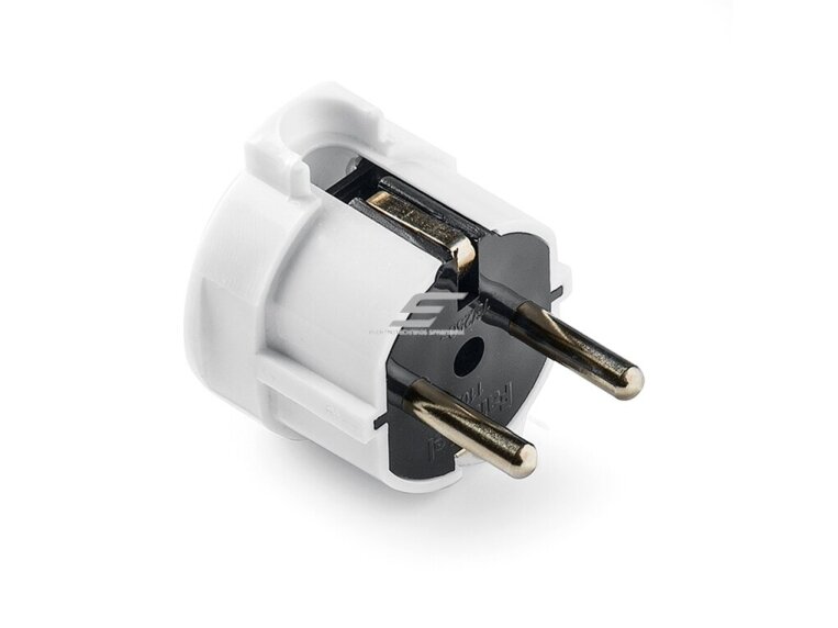 Kištukas | schuko | nešiojamas | at laido | su įžeminimu | 16A | 250V | kampinis | baltas | IP20 | FAMATEL | 1102 Kištukas | schuko | nešiojamas | at laido | su įžeminimu | 16A | 250V | kampinis | baltas | IP20 | FAMATEL | 1102