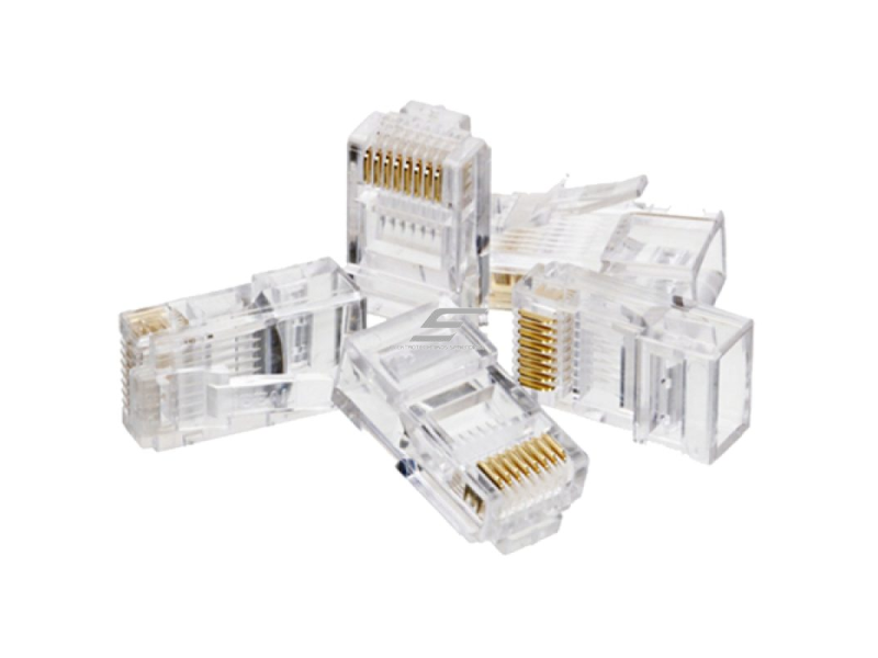 Tinklo kištukas | jungtis RJ45 (8P8C) | UTP CAT 5e kabeliui | neekranuotas | skaidrus | ALANTEC | WT001OP 1