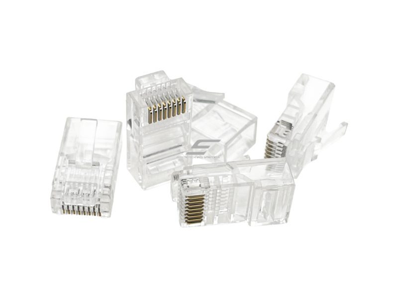 Tinklo kištukas | jungtis RJ45 (8P8C) | UTP CAT 5e kabeliui | neekranuotas | perveriamas | skaidrus | ALANTEC | WT118 4