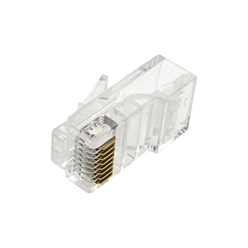 Võrgu pistik | RJ45 ühendus (8P8C) | UTP CAT 5e kaablile | varjestamata | läbiv | läbipaistev