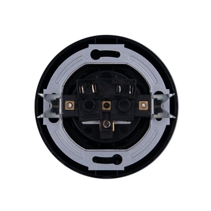 Розетка | 16A | 230V | IP20 | 1 пост | скрытого монтажа | пластиковая | ретро стиль | черная 2