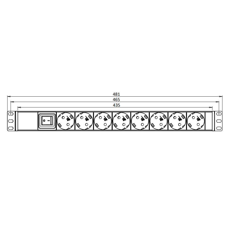 Surface-mounted socket block | 8xSchuko | with switch | TEM 1 Surface-mounted socket block | 8xSchuko | with switch | TEM 1