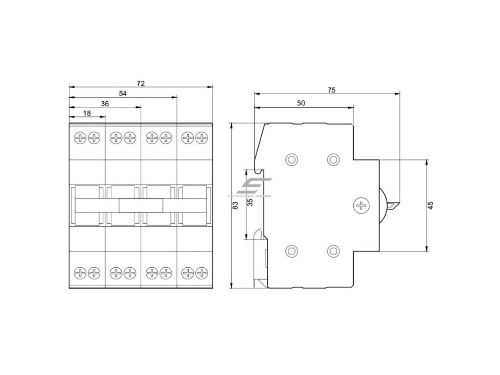 Modulinis galios perjungiklis | kirtiklis elektros generatoriams | 1-0-2 | 4P | 63A | IP20 | DIN | Promfactor Baltic | FSD24063 1 Modulinis galios perjungiklis | kirtiklis elektros generatoriams | 1-0-2 | 4P | 63A | IP20 | DIN | Promfactor Baltic | FSD24063 1