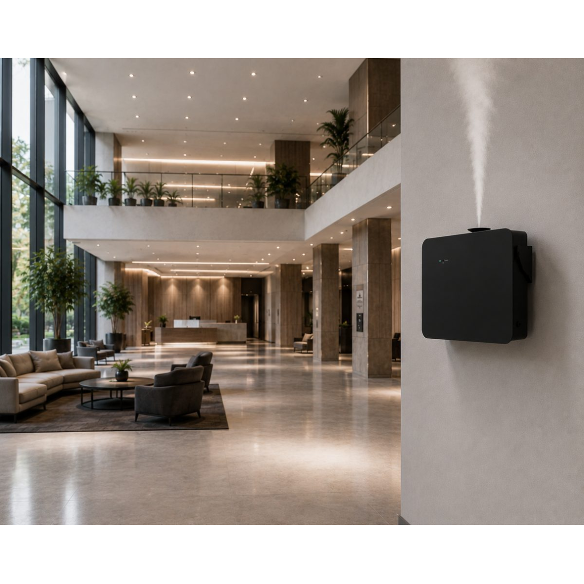 Commercial aroma diffuser | 8W | 500 ml | up to 2000 m³ | WiFi / Bluetooth control | wall-mounted / freestanding | waterless | 344x154x256.5 mm | black 2