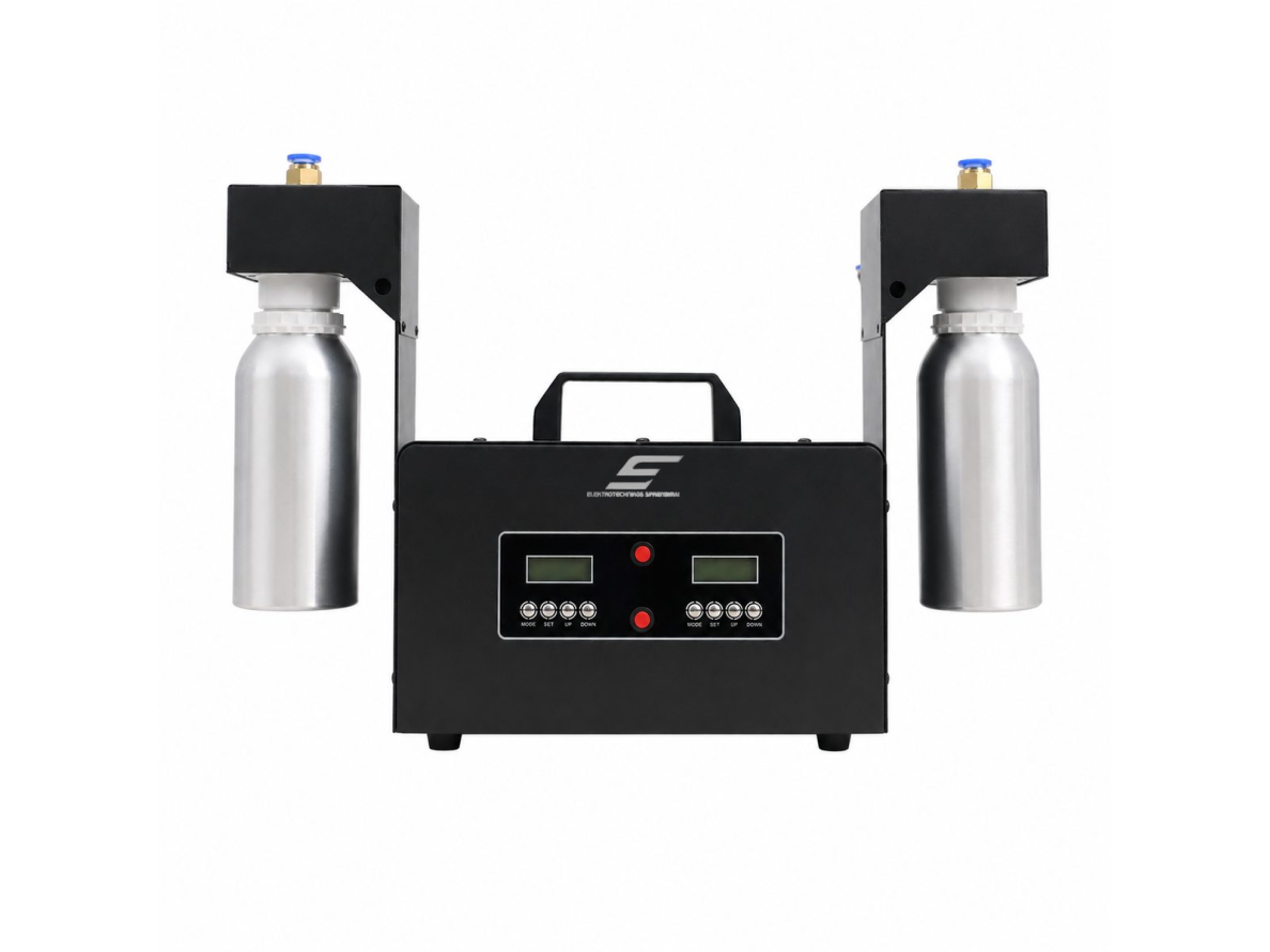 Bevandenis aromato difuzorius | 14 W | 1000 ml | iki 6000 m³ | 12 V DC | valdymas programėle | HVAC jungtis | pastatomas | 495×180×330 mm | juodas | ES-MA-6000