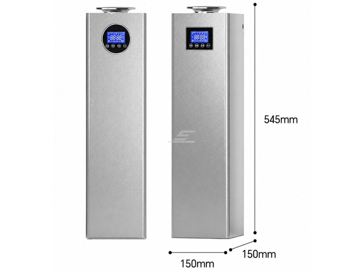 Bevandenis aromato difuzorius | 24 W | 1000 ml | iki 2000 m³ | programėlė ir Bluetooth | pastatomas | 150×150×545 mm | sidabrinis | ES-HC20001 1 Bevandenis aromato difuzorius | 24 W | 1000 ml | iki 2000 m³ | programėlė ir Bluetooth | pastatomas | 150×150×545 mm | sidabrinis | ES-HC20001 1