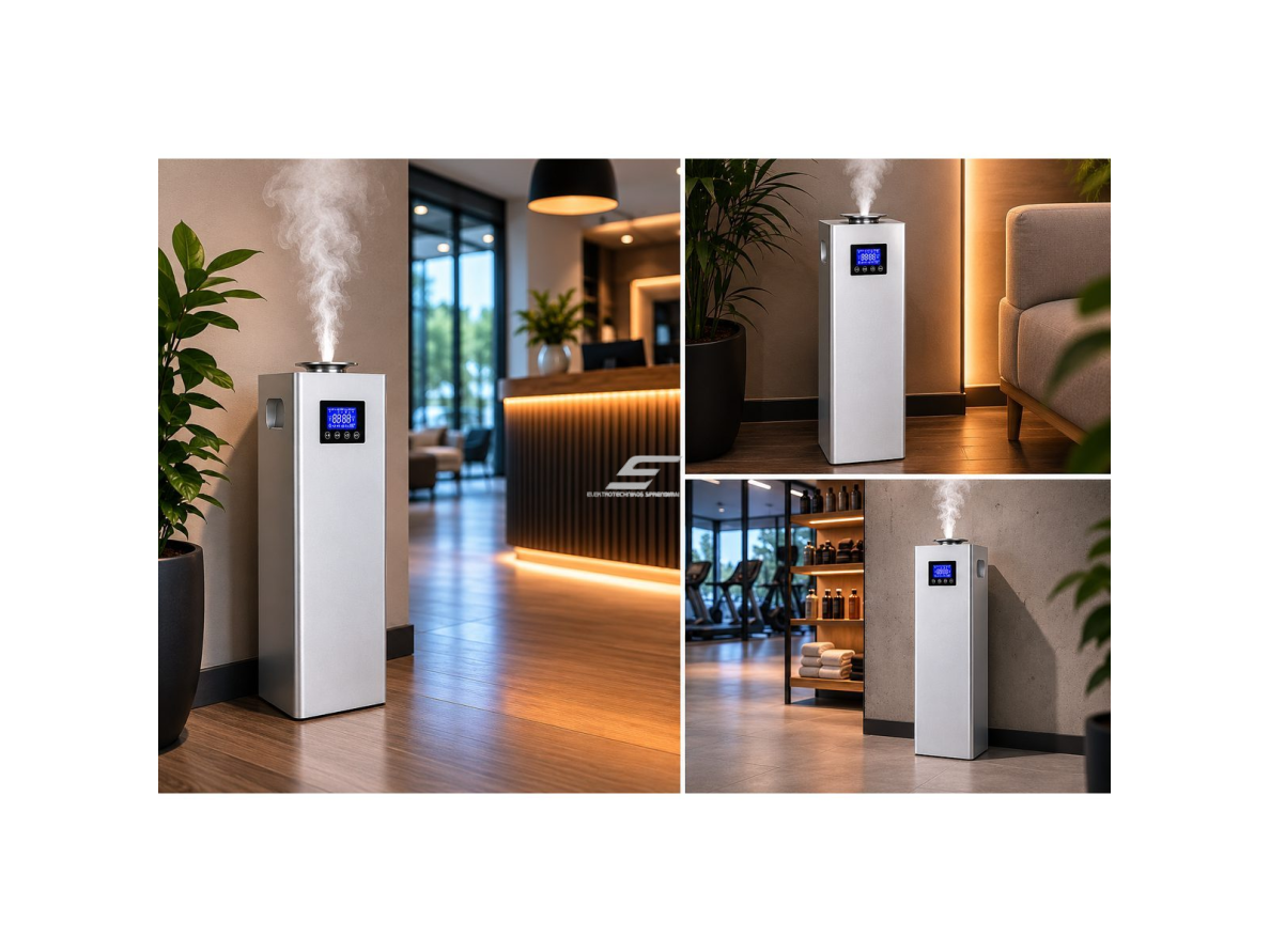 Bevandenis aromato difuzorius | 24 W | 1000 ml | iki 2000 m³ | programėlė ir Bluetooth | pastatomas | 150×150×545 mm | sidabrinis | ES-HC20001 3