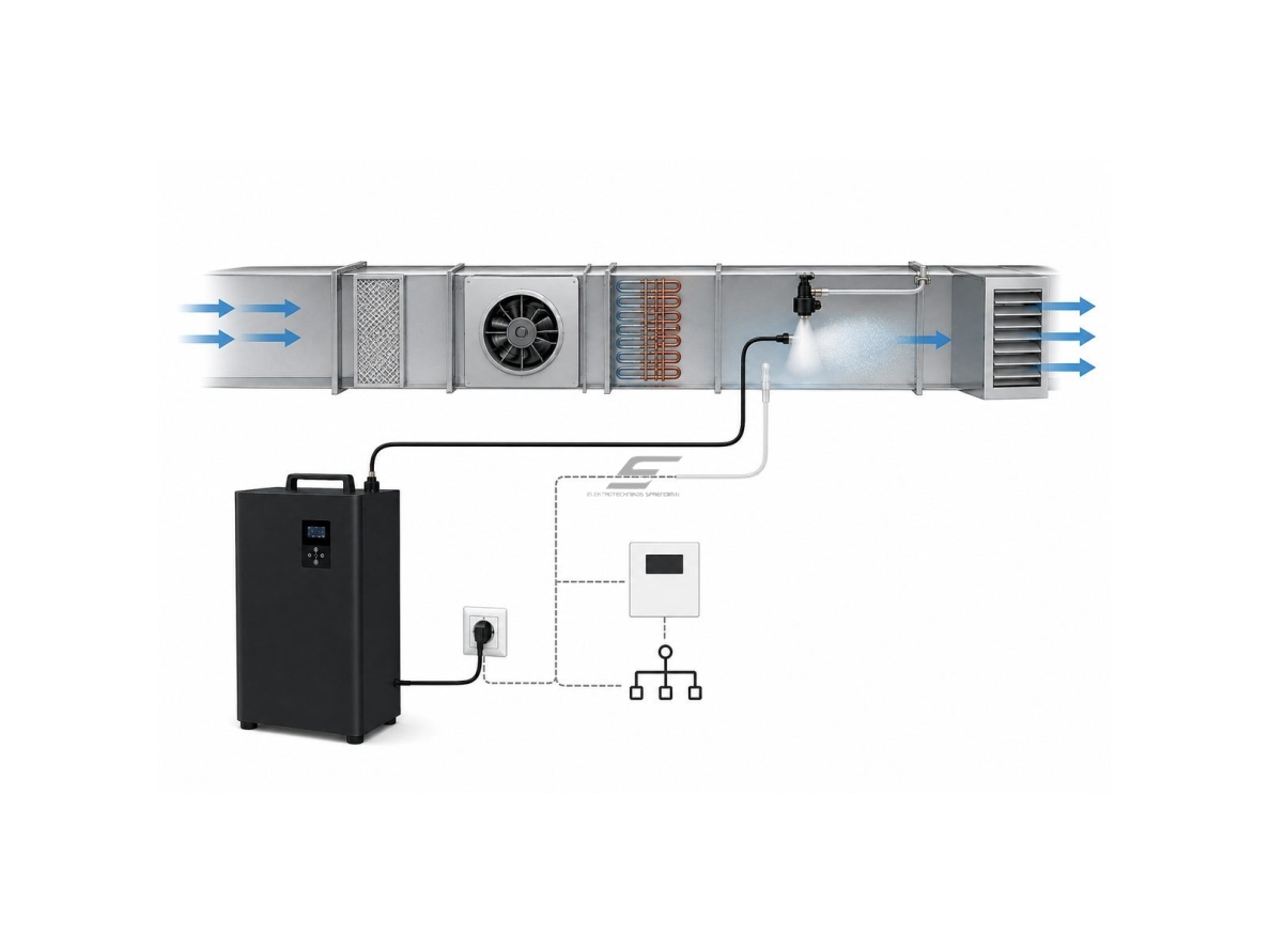 Bevandenis aromato difuzorius | 24 W | 2×1000 ml | valdymas programėle | HVAC jungtis | sieninis arba pastatomas | 395×200×230 mm | baltas | ES-LK-10000 4