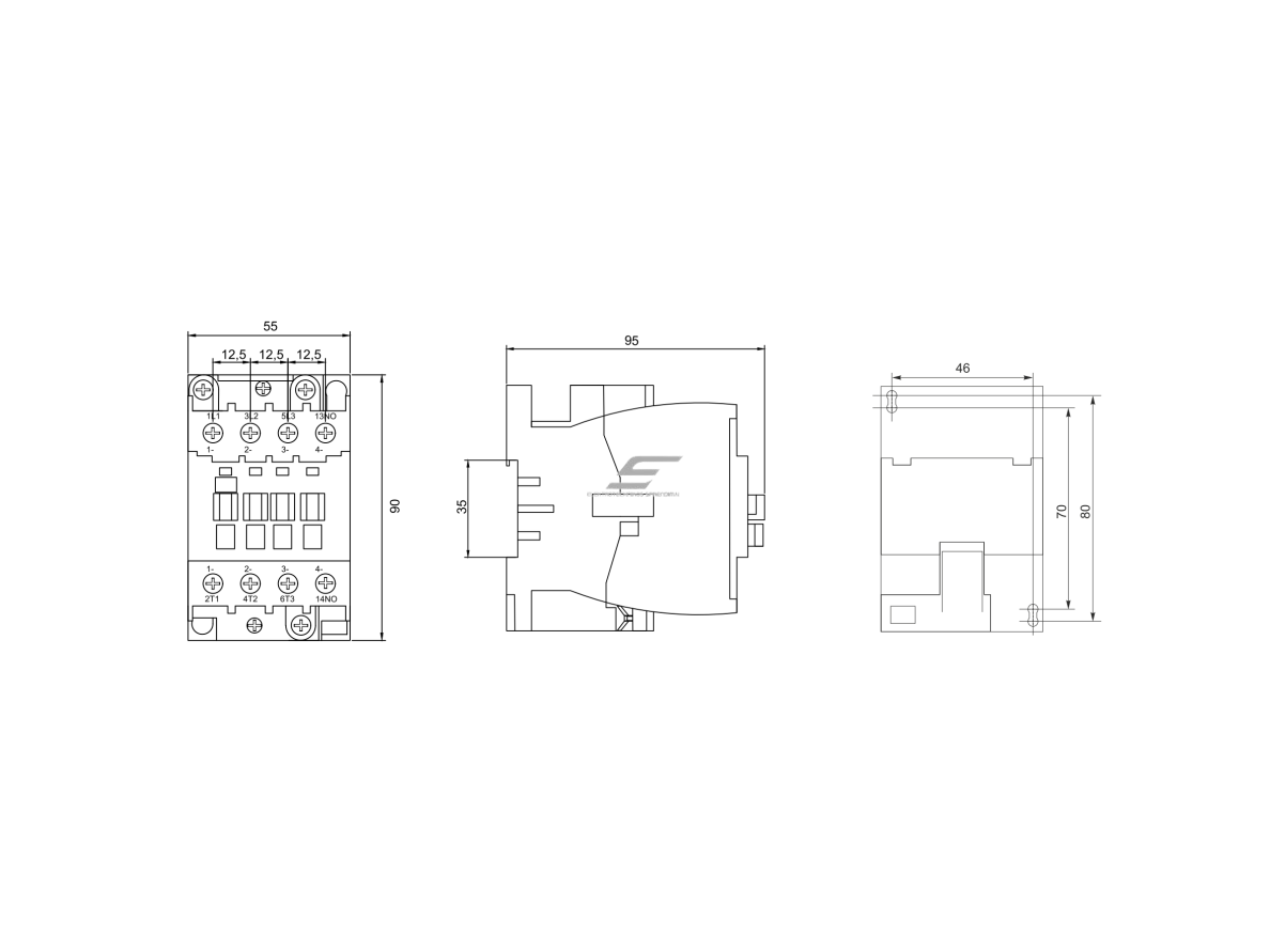 Pramoninis magnetinis kontaktorius | 3P | 25 A (AC-3) | 6 kW/230 V | 1 NO | ritė 110 V AC | IEC/EN 60947-4-1 | Promfactor Baltic FC20025110 2