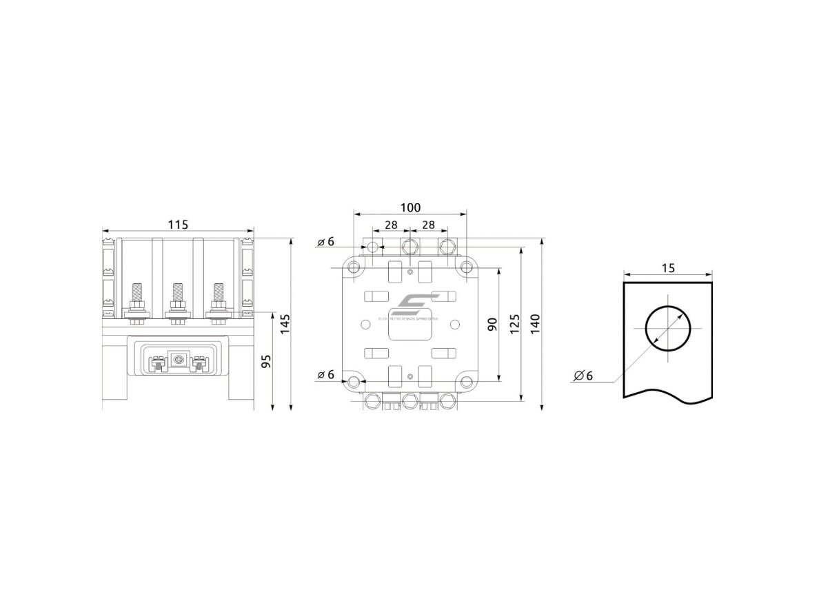 Pramoninis magnetinis kontaktorius | 3P | 100 A (AC-3) | 30 kW/230 V | 4 NO + 2 NC | ritė 400 V AC | IEC/EN 60947-4-1 | Promfactor Baltic FC50100400 1