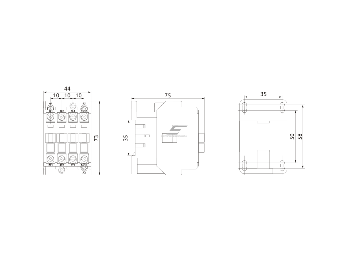 Pramoninis magnetinis kontaktorius | 3P | 12 A (AC-3) | 3 kW/230 V | 1NO | ritė 36 V AC | IEC/EN 60947-4-1 | Promfactor Baltic FC10012036 2