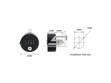 Kodinė mechaninė spyna spintelėms ir seifams | 4 skaitmenų kombinacija | dvigubo saugumo atrakinimas Password + Card | Ø59mm | juoda | cinko lydinys Kodinė mechaninė spyna spintelėms ir seifams | 4 skaitmenų kombinacija | dvigubo saugumo atrakinimas Password + Card | Ø59mm | juoda | cinko lydinys
