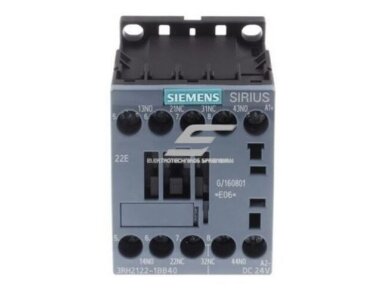 Kontaktorius | 2NC 2NO | 4P | 24VDC | 10A | SIEMENS | 3RH2122-1BB40 | 4011209786721 Kontaktorius | 2NC 2NO | 4P | 24VDC | 10A | SIEMENS | 3RH2122-1BB40 | 4011209786721