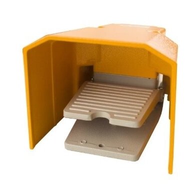 Industrial foot control pedal | 15A | 250VAC | 1NC + 1NO | IP65 | aluminum | yellow Industrial foot control pedal | 15A | 250VAC | 1NC + 1NO | IP65 | aluminum | yellow