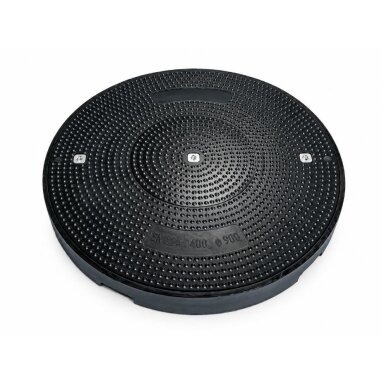 Composite sewer manhole / technical access cover | hatch | Ø900mm | C250 | two-part cover | SMC | black Composite sewer manhole / technical access cover | hatch | Ø900mm | C250 | two-part cover | SMC | black