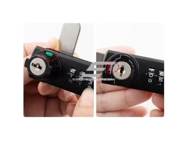 Kodinė spyna | užraktas | su raktu | 3 skaitmenų | spintelei | seifui | 64,3x20,3mm | juoda | plastikinė 2 Kodinė spyna | užraktas | su raktu | 3 skaitmenų | spintelei | seifui | 64,3x20,3mm | juoda | plastikinė 2