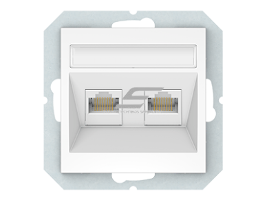 Kompiuterio lizdas | 2 vietų | RJ45 CAT6E UTP | potinkinis | IP20 | baltas | Vilma | QR1000 | KLRJ45-26E2-02 | 4779101118377
