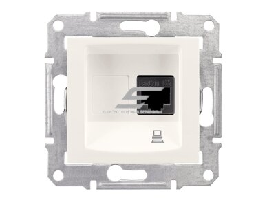 Kompiuterio lizdas | 1 vietos | 1xRJ45 CAT5E UTP | potinkinis | IP20 | kreminis | Sedna Design | Schneider Electric | SDD112451