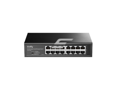 Gigabit Ethernet komutatorius 16 portų | 32 Gbps | 23.808 Mpps | konfiguruojamas | VLAN / Extend režimai | metalinis korpusas