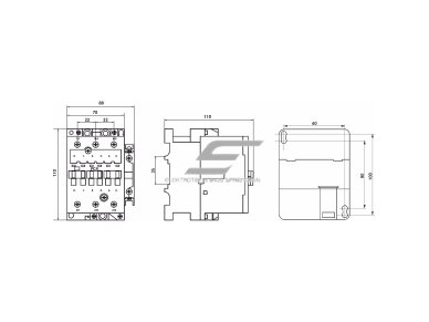 Pramoninis magnetinis kontaktorius | 3P | 50 A (AC-3) | 15 kW/230 V | 1 NO + 1 NC | ritė 230 V AC | IEC/EN 60947-4-1 | Promfactor Baltic FC40050230 2