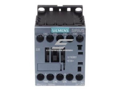 Kontaktorius | 2NC 2NO | 4P | 24VDC | 10A | SIEMENS | 3RH2122-1BB40 | 4011209786721 Kontaktorius | 2NC 2NO | 4P | 24VDC | 10A | SIEMENS | 3RH2122-1BB40 | 4011209786721