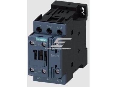 Kontaktorius | 1NA+1NU | 3P | 11kW | 25A | 24VDC | Siemens | 3RT2026-1BB40