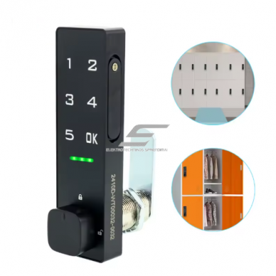 Digital coded cabinet lock | smart furniture and locker lock | 90° unlocking | 105x30mm | black | zinc alloy + ABS 1