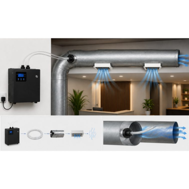 Komerciālais aromāta difuzors | 28W | 1200 ml | līdz 5000 m³ | vadība ar lietotni | HVAC integrācija | 295x162x400 mm | brīvi stāvošs | balts 4 Komerciālais aromāta difuzors | 28W | 1200 ml | līdz 5000 m³ | vadība ar lietotni | HVAC integrācija | 295x162x400 mm | brīvi stāvošs | balts 4