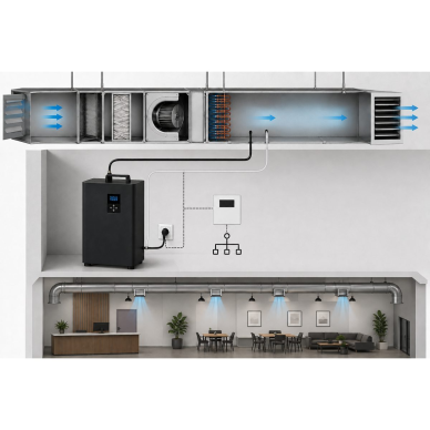 Коммерческий аромадиффузор | 8W | 12V | управление WiFi / Bluetooth | до 600 м³ | ёмкость 500 мл | для систем HVAC | белый 3