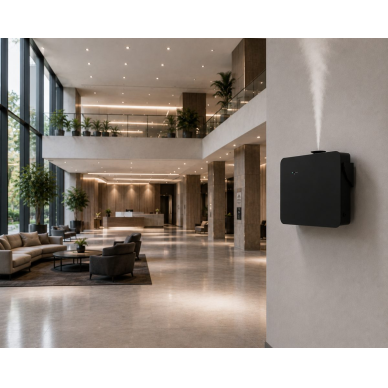 Commercial aroma diffuser | 8W | 500 ml | up to 2000 m³ | WiFi / Bluetooth control | wall-mounted / freestanding | waterless | 344x154x256.5 mm | black 2 Commercial aroma diffuser | 8W | 500 ml | up to 2000 m³ | WiFi / Bluetooth control | wall-mounted / freestanding | waterless | 344x154x256.5 mm | black 2
