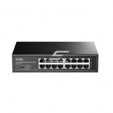16-pordiline Gigabit Ethernet lüliti | 32 Gbps | 23.808 Mpps | konfigureeritav | VLAN / Extend režiimid | metallkorpus