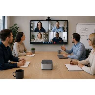Inteligentny głośnik konferencyjny | mikrofon | 5W | 8000mAh | USB-C | funkcja redukcji echa AI 5 Inteligentny głośnik konferencyjny | mikrofon | 5W | 8000mAh | USB-C | funkcja redukcji echa AI 5
