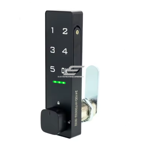 Digital coded cabinet lock | smart furniture and locker lock | 90° unlocking | 105x30mm | black | zinc alloy + ABS Digital coded cabinet lock | smart furniture and locker lock | 90° unlocking | 105x30mm | black | zinc alloy + ABS