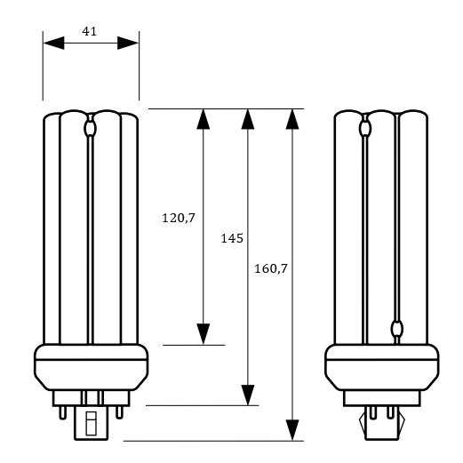 Kompaktā dienasgaismas spuldze GX24q-4 | 42W | 2700K | 3000lm | 4pin | Philips 1