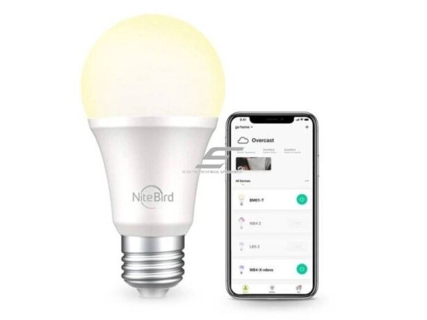 Išmani LED lemputė | E27 | 8W | 2700K | Wi-Fi | Smart Life | TUYA | Nite Bird by Gosund | WB2 Išmani LED lemputė | E27 | 8W | 2700K | Wi-Fi | Smart Life | TUYA | Nite Bird by Gosund | WB2