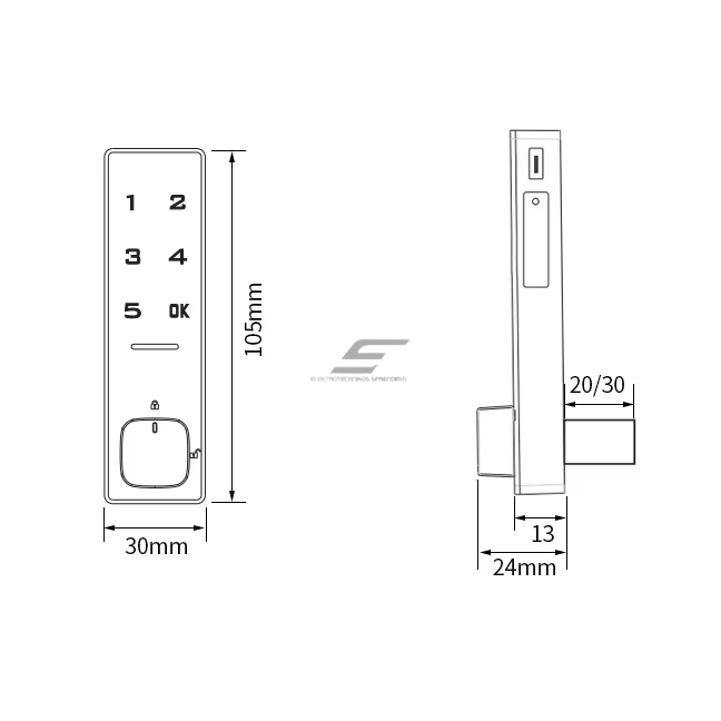 Digital coded cabinet lock | smart furniture and locker lock | 90° unlocking | 105x30mm | black | zinc alloy + ABS 2 Digital coded cabinet lock | smart furniture and locker lock | 90° unlocking | 105x30mm | black | zinc alloy + ABS 2