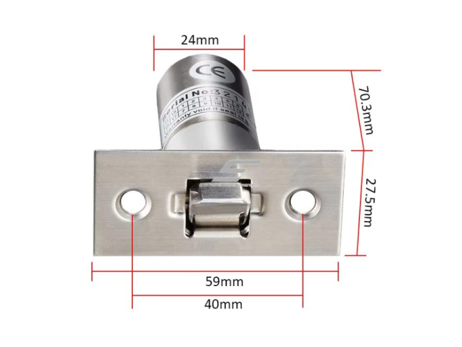 Elektrinė solenoidinė spyna | 12V DC | 300 kg | 70.3x59x27.5mm | nerūdijantis plienas | durų ir spintelių užrakinimui 2 Elektrinė solenoidinė spyna | 12V DC | 300 kg | 70.3x59x27.5mm | nerūdijantis plienas | durų ir spintelių užrakinimui 2