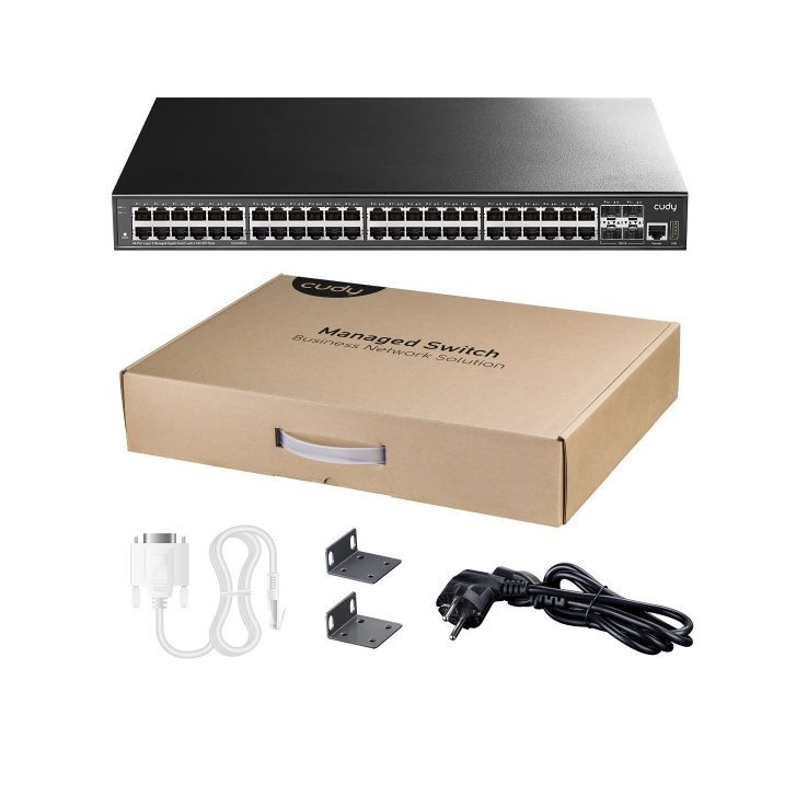 Przełącznik 48 portów | szybka transmisja danych | 48×1G RJ45 + 4×10G SFP+ | 176 Gbps | 131 Mpps | 10/100/1000/2500 Mbps | metalowa obudowa 2 Przełącznik 48 portów | szybka transmisja danych | 48×1G RJ45 + 4×10G SFP+ | 176 Gbps | 131 Mpps | 10/100/1000/2500 Mbps | metalowa obudowa 2