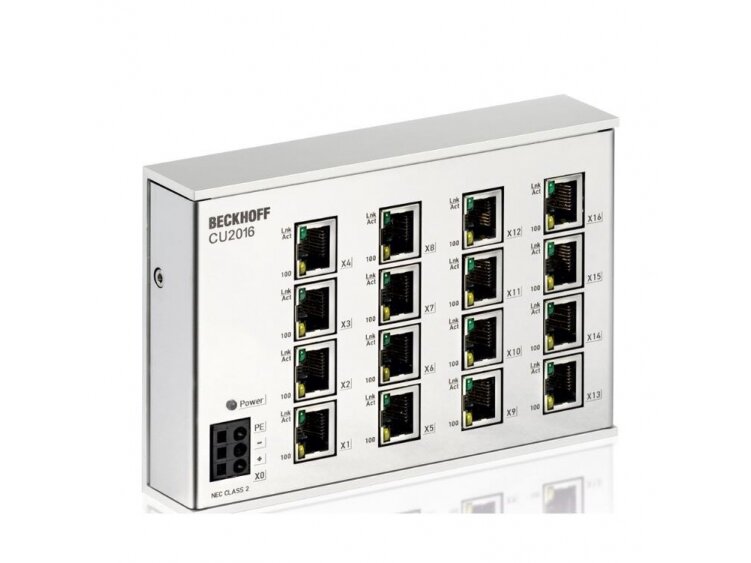 Komunikatorius | RJ45 | 16 portų | Ethernet | 24V | 10/100Mbits/s | DIN | Beckhoff | CU2016 Komunikatorius | RJ45 | 16 portų | Ethernet | 24V | 10/100Mbits/s | DIN | Beckhoff | CU2016
