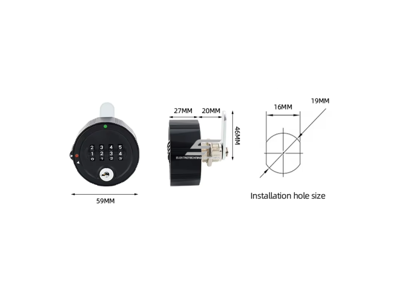 Kodinė mechaninė spyna spintelėms ir seifams | 4 skaitmenų kombinacija | dvigubo saugumo atrakinimas Password + Card | Ø59mm | juoda | cinko lydinys 1 Kodinė mechaninė spyna spintelėms ir seifams | 4 skaitmenų kombinacija | dvigubo saugumo atrakinimas Password + Card | Ø59mm | juoda | cinko lydinys 1