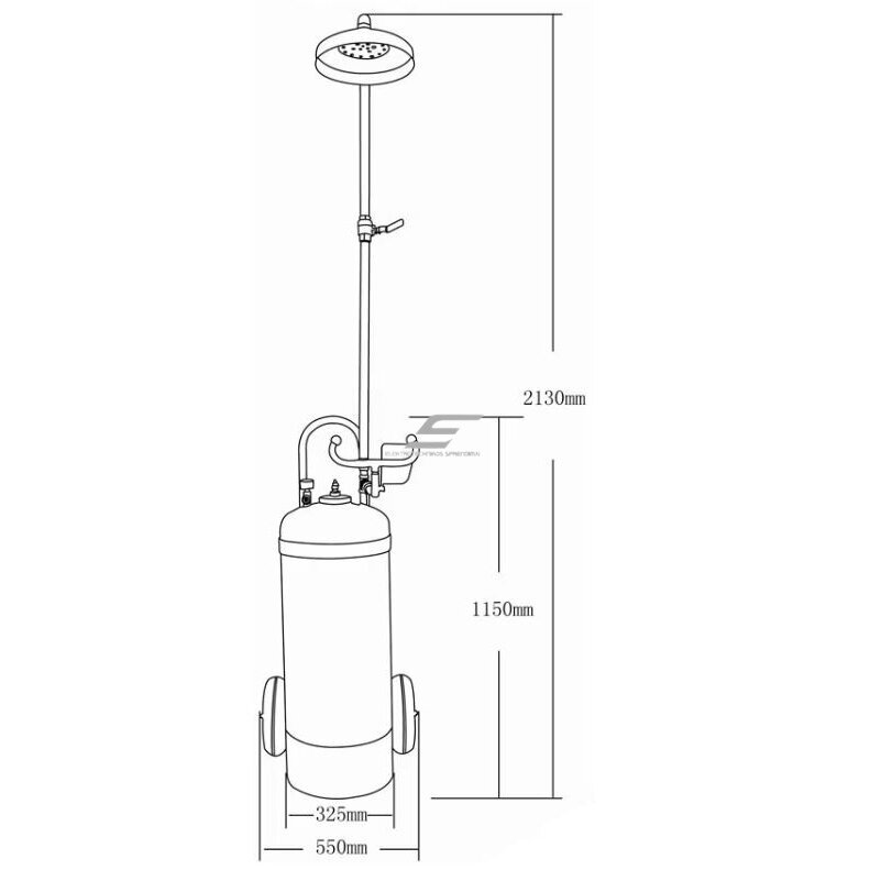 Mobile Combined Emergency Safety Shower | Body | Face | Eye Wash System | with 45L Water Tank | 2130 mm | Stainless Steel 3 Mobile Combined Emergency Safety Shower | Body | Face | Eye Wash System | with 45L Water Tank | 2130 mm | Stainless Steel 3