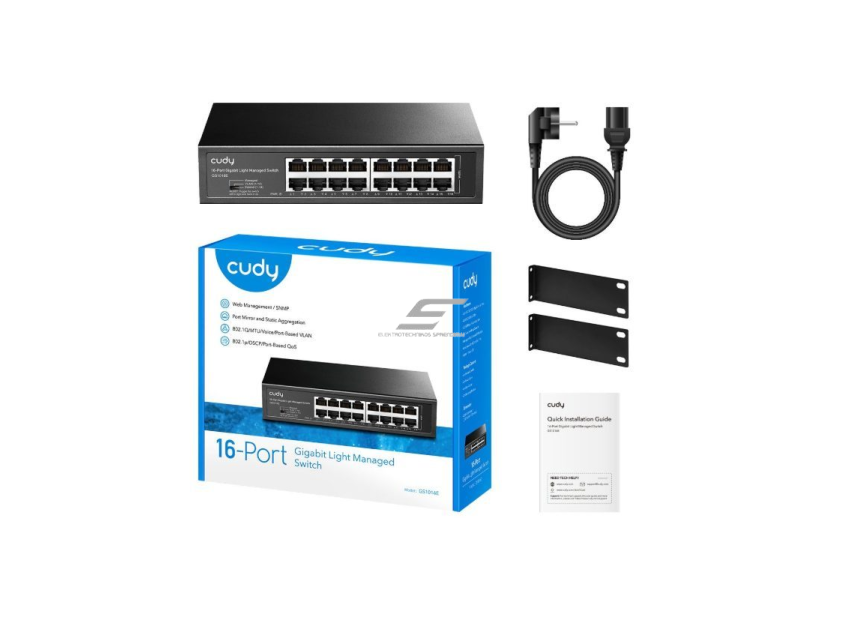 Gigabit Ethernet komutatorius 16 portų | 32 Gbps | 23.808 Mpps | konfiguruojamas | VLAN / Extend režimai | metalinis korpusas 2 Gigabit Ethernet komutatorius 16 portų | 32 Gbps | 23.808 Mpps | konfiguruojamas | VLAN / Extend režimai | metalinis korpusas 2