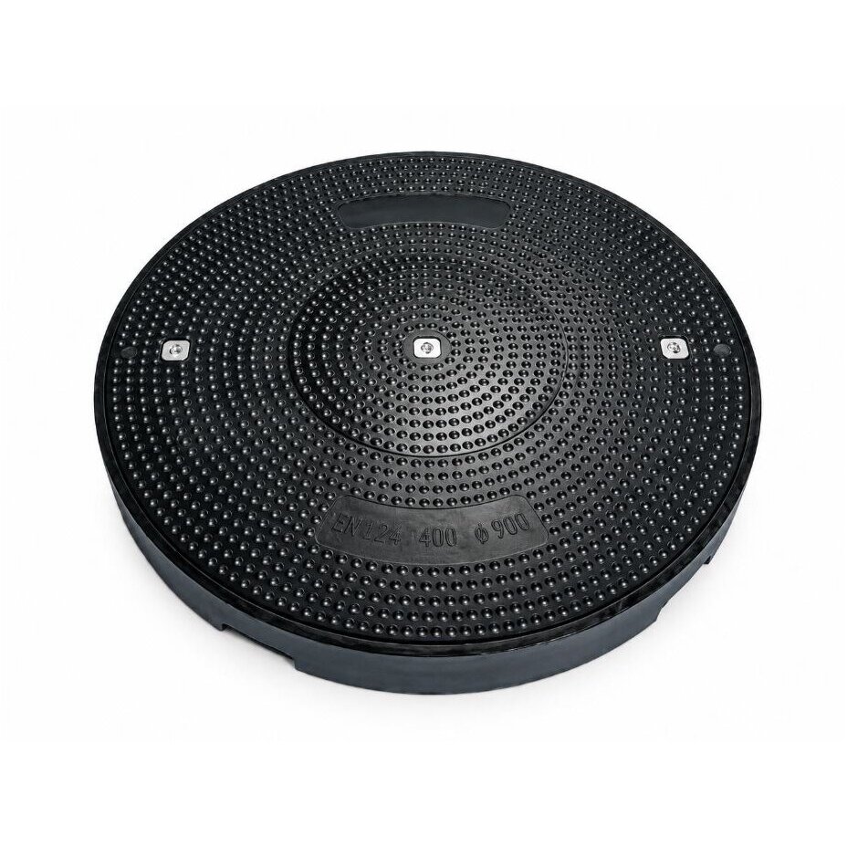 Composite sewer manhole / technical access cover | hatch | Ø900mm | C250 | two-part cover | SMC | black 1 Composite sewer manhole / technical access cover | hatch | Ø900mm | C250 | two-part cover | SMC | black 1