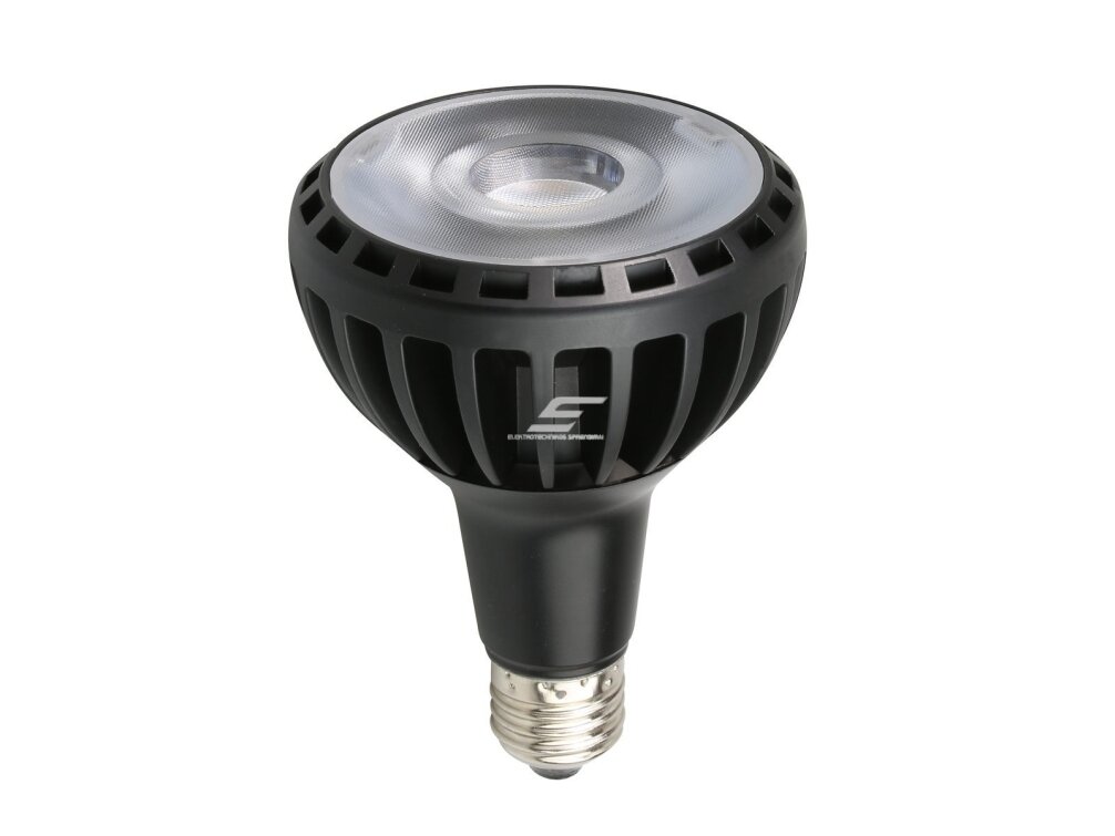 Kryptinė-reflektorinė LED lemputė E27 | 25W | 2700K | PAR30 | juoda | OPTONICA | SP25-A2-1530