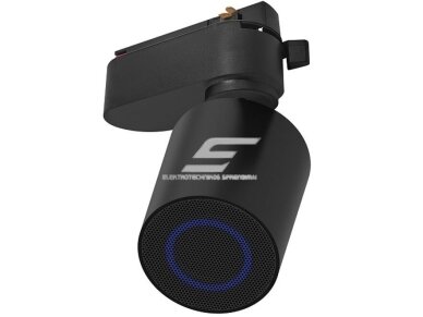 Kryptinė garso kolonėlė | 3 laidų bėgeliui | su Bluetooth | 10W | 85-265VDC | Ø65x75mm | juoda Kryptinė garso kolonėlė | 3 laidų bėgeliui | su Bluetooth | 10W | 85-265VDC | Ø65x75mm | juoda