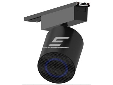 Kryptinė garso kolonėlė | 6mm magnetiniam bėgeliui | su Bluetooth | 10W | 24-48VDC | Ø65x75mm | juoda 1