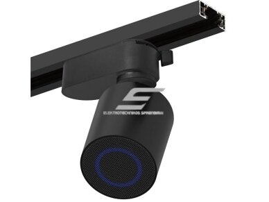Kryptinė garso kolonėlė | 2 laidų bėgeliui | su Bluetooth | 10W | 85-265VDC | Ø65x75mm | juoda 1