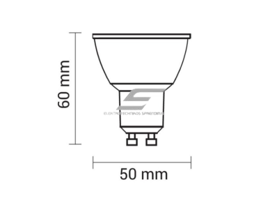 Kryptinė LED lemputė GU10 Optonica SP4-A2 | piltuvo formos | 4 W | 6000K | 320 lm | 50° | 50 × 55 mm | sidabrinė | IP20 2