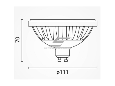 Kryptinė LED lemputė GU10 Optonica SP9-A1 | disko formos | 9W | 2700K | 820 lm | 111 x 58 mm | balta | IP20 2