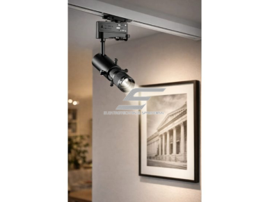 LED bėgelinis šviestuvas su reguliuojamu fokusavimu | 10W | 1800lm | 15–60° | CRI≥95 | dimeriuojamas | juodas 3 LED bėgelinis šviestuvas su reguliuojamu fokusavimu | 10W | 1800lm | 15–60° | CRI≥95 | dimeriuojamas | juodas 3